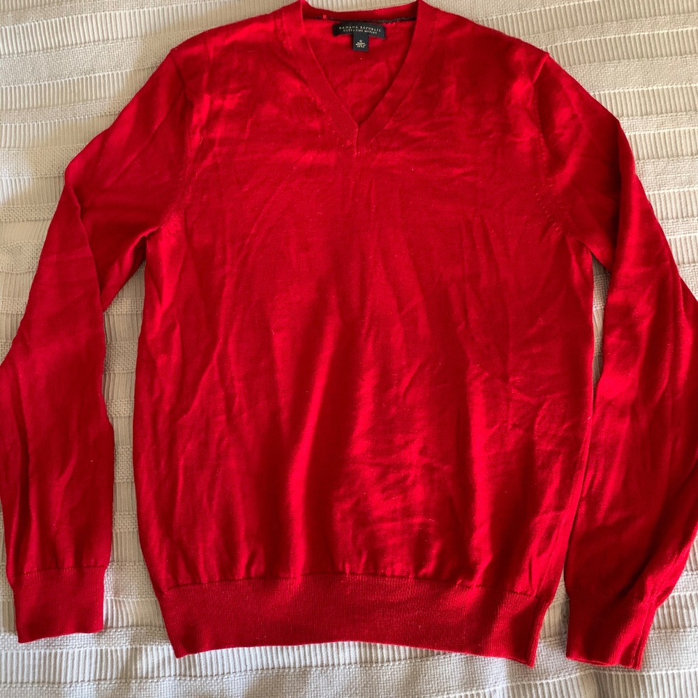 Banana Republic Men's Merino Wool V-neck Sweater